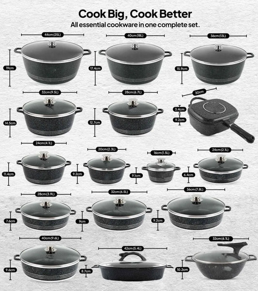 134-Pc Nonstick Cookware Set, Dishwasher Safe Pots and Pans Collection